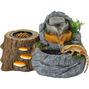 Reptile Water Fountain 700ML with Food Dish for Geckos, Bearded Dragons in Saudi Arabia