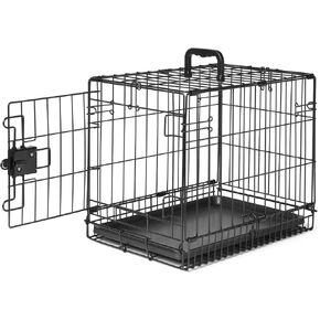 Amazon Basics Portable, Foldable Metal Wire Small Dog Crate with Removable Tray, Divider Panel, Single Door, Easy to Assemble, 24" x 18" x 20", Black in Saudi Arabia