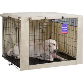 HiCaptain 42-Inch Dog Crate Cover with Mesh, Waterproof Kennel Cover, Beige in Saudi Arabia