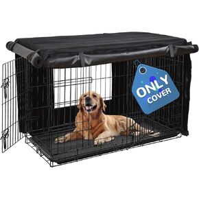 HONEST OUTFITTERS Dog Crate Cover 36 Inch Kennel for Medium Dog, Heavy Duty Oxford Fabric,with Double Door, Pockets and Mesh Window (37L x 24W x 25H,Black) in Saudi Arabia