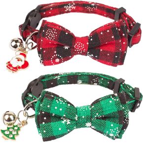 ADOGGYGO Fall Cat Collar Breakaway, Orange Plaid Thanksgiving Cat Bow Tie in Kuwait