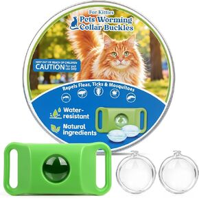 Natural Cat Tag for Flea & Tick Prevention, 1Pcs with 3Refill,Green in Kuwait