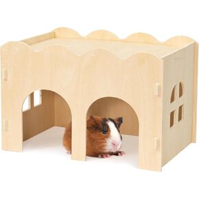 Bifeaw Natural Wooden Chew-Proof Guinea Pig Hideout in Saudi Arabia