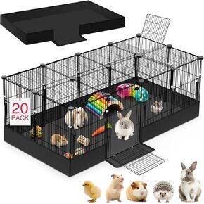 VISCOO 20 Panels Guinea Pig Cages, Small Animal Playpen with Liner in Saudi Arabia