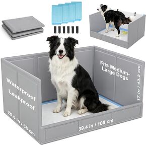 BoYata Dog Litter Box with High Walls, Foldable Dog Pee Pad Holder Indoor in Kuwait