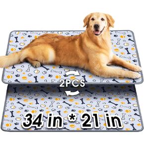 Hompet Dog Grass Pad with Tray Large, 35"x22.5", 2 Reusable Artificial Turf for Dogs Potty, Waterproof Non-Slip Washable Pee Pads, Quickly Absorbency Portable Dog Litter Box for Indoor/Outdoor Use in Saudi Arabia