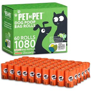 Pet N Pet Dog Poop Bags Rolls, 1080 Count, Large, Leak Proof, Unscented in Kuwait