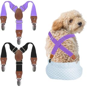 2 Pieces Dog Diaper Suspenders, for Dog Diaper Female and Belly Band for Male (Blue&Beige, Small/Medium) in Kuwait