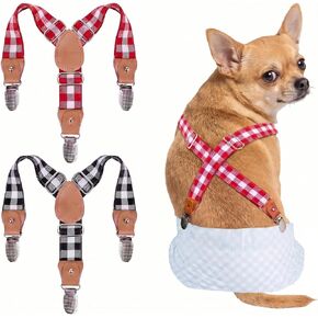 2 Pieces Dog Diaper Suspenders, for Dog Diaper Female and Belly Band for Male (Heart, Small/Medium) in Kuwait