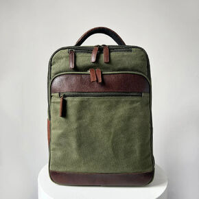 Capelle Miami Maxwell Waxed Canvas and Leather 16 Inch Laptop Backpack in Kuwait