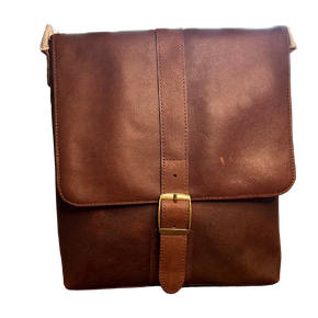 Capelle Miami Cambridge Full-Grain Leather Compact Messenger Bag, Brown in Kuwait