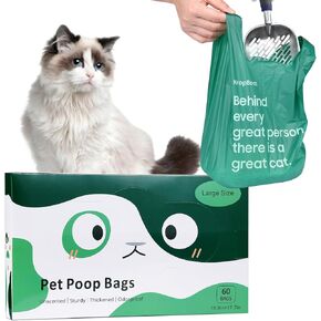 125 Count Cat Poop Bags with Handles, Disposable Litter Bags for Pet Poop, Extra-Thick Kitty Cat Waste Bags Easy Tie Leak-Proof Strengthen Unscented (Made of 70% Recycled Plastic) in Saudi Arabia
