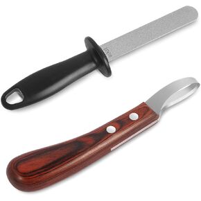 Hoof Knife for Horses with Sharpener, Double-Edge Loop Knife for Farriers in Kuwait