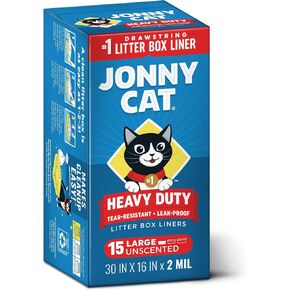 Jonny Cat Litter Box Liners Heavy Duty, Tear & Leak Resistant Jumbo 15ct in Kuwait