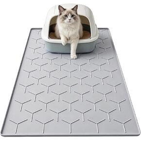 Garoopion Silicone Cat Litter Mat 34×22 inch, Easy to Clean, Gray in Saudi Arabia