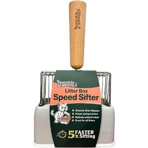 Cat Litter Scoop, Metal Litter Scooper – 5X Faster No-Shake Sifting Design, Stainless Steel Litter Scoop with Holder, Reduces Dust & Waste – Sprinkle & Sweep in Saudi Arabia