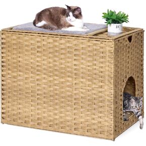 Large Cat Litter Box Enclosure, Hidden Litter Box Furniture with Litter Mat in Kuwait