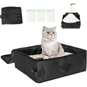 SZEE Travel Litter Box for Cats with Zipped Lid with 3 Pcs Liner Bags in Saudi Arabia