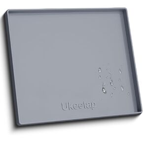 19" x 12" Extra Thick Silicone Mat Waterproof with Raised Edge, Gray in Saudi Arabia