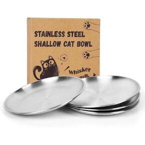4-Pack Stainless Steel Cat Food Bowls, Whisker-Friendly Plates in Kuwait