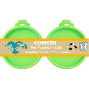 Comtim Cat Food Can Covers Lids for 5.5 oz Cans, 2 Pack Silicone Cat Food Can Lids for 5.5 oz 5.3 oz Cans...Pet Food Can Covers Reusable Can Toppers Savers for Wet Food in Saudi Arabia
