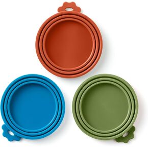 3 Pack Universal Pet Food Can Covers Lids - One fit 3 Standard Size Cans for Cats and Dogs Food Cans - Easy to Clean - Safe Silicone - Emerald Wave in Kuwait