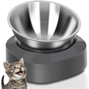 AYADA Raised Cat Food Bowl Stainless Steel 15 Degree Tilt (Single) in Kuwait
