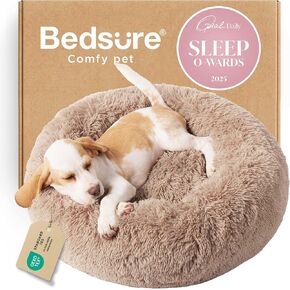 Bedsure Calming Dog Bed Medium Size Dog Donut Washable Pet Bed,30ins Camel in Saudi Arabia
