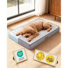 OhGeni Orthopedic Large Dog Bed, Reversible Memory Foam, 41 inch-XL(Gray) in Kuwait