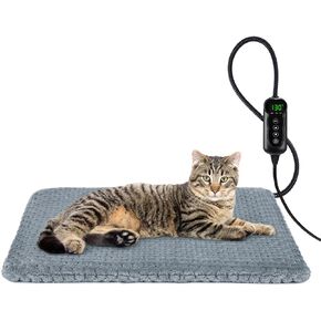 INVENHO Heated Cat Bed, Waterproof Adjustable Temperature Dog Cat Heating Pad with Timer, Indoor Pet Heating Pad for Cats Dogs Electric Pads for Dogs Cats, Pet Heated Pad (S: 18" x 16") in Saudi Arabia