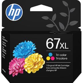خرطوشة حبر أصلية HP 67XL ثلاثية الألوان | تعمل مع HP DeskJet 1255, 2700, 4100, HP ENVY 6000, 6400 | مؤهلة للحصول على حبر فوري | 3YM58AN in Kuwait