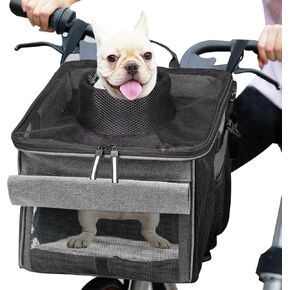 Pet Carrier Bicycle Basket Bag Pet Carrier/Booster Backpack for Dogs and Cats with Big Side Pockets,Comfy & Padded Shoulder Strap,Travel with Your Pet Safety（Titanium） in Saudi Arabia
