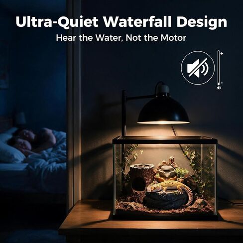 3-in-1 Reptile Water Fountain 550ML with Food Dish & Hideout in Kuwait