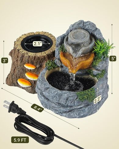 Reptile Water Fountain 700ML with Food Dish for Geckos, Bearded Dragons in Saudi Arabia