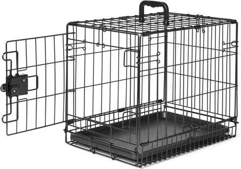 Amazon Basics Portable, Foldable Metal Wire Small Dog Crate with Removable Tray, Divider Panel, Single Door, Easy to Assemble, 24" x 18" x 20", Black in Saudi Arabia