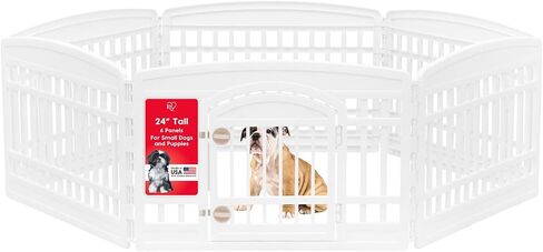 IRIS USA 4-Panel Dog Playpen, Pet Enclosure, White in Saudi Arabia