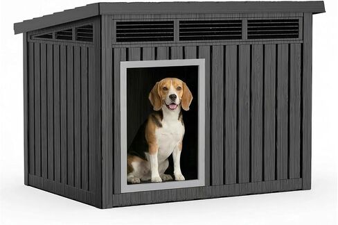 VIXZEN Dog House Outdoor & Indoor, Medium Size, Black in Kuwait
