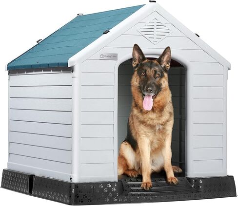 LEMBERI Large Dog House, Indoor/Outdoor, Gray 38.8" L x 35" W x 37.4" H in Kuwait