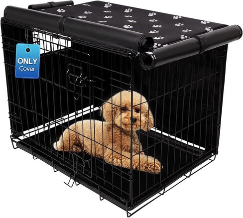 Pet Prime Dog Crate Cover for Wire Cages 24 30 36 42 48 Inch Outdoor Pet Kennel Cover Machine Wash & Dry (Cover Only) (24 Inch Crate Cover (24"x18"x19")) in Saudi Arabia