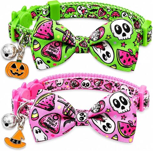 Christmas Cat Collars 2 Pack, Festive Santa & Snowman Bow Tie Collars with Bell and Charm, Adjustable Holiday Cute Xmas for Boys and Girls Kitties and Kittens in Saudi Arabia