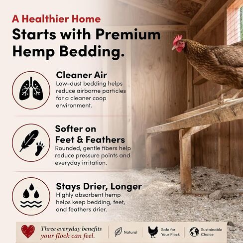 RentACoop Premium Hemp Bedding for Chickens, Rabbits, Horses - 300L (30lbs) in Kuwait