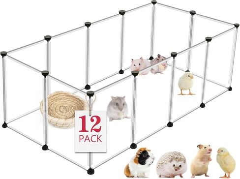 VISCOO 12 Panels Small Animal Playpen, 48" x 24" x 16" Guinea Pigs Cages in Saudi Arabia