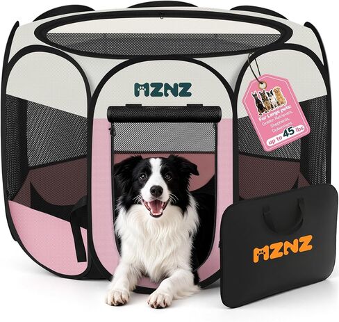Dog Playpen, Portable Cat Playpen Crate Indoor for Dogs Cats Rabbits, Foldable Small Animal Guinea Pigs Bunny Cage Enclosure for Outdoor, Pop Up Dogs Cats Tent Kennel with Carrying Case, Grey in Saudi Arabia