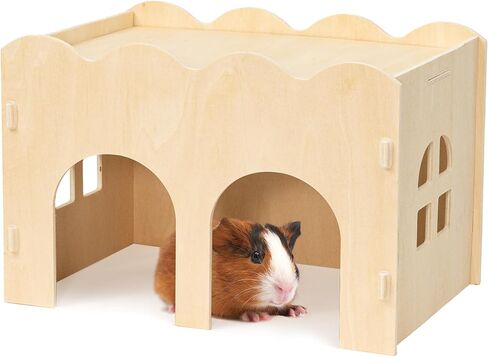 Bifeaw Natural Wooden Chew-Proof Guinea Pig Hideout in Saudi Arabia