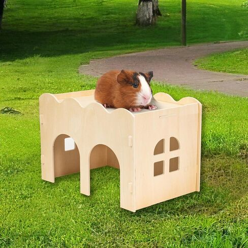 Bifeaw Natural Wooden Chew-Proof Guinea Pig Hideout in Saudi Arabia