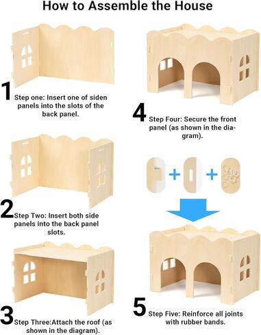 Bifeaw Natural Wooden Chew-Proof Guinea Pig Hideout in Saudi Arabia