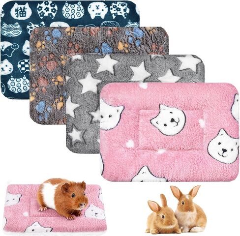 YedsIntu 2 Pcs Guinea Pig Bed, Washable Rabbit Bunny Bed Mat Warm Small Animal Bed Pad Guinea Pig Pillow Pet Bed Mat for Chinchilla Hedgehog Ferret (13.7" x 10.6") in Saudi Arabia