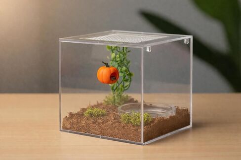 4 Pack Jumping Spider Enclosure Accessories Jumping Spider Hide with Pumpkin Walnut Spider Hide, Spider House with Climbing Rope Magnetic Spider Enclosure Decor for Spider Terrarium in Saudi Arabia