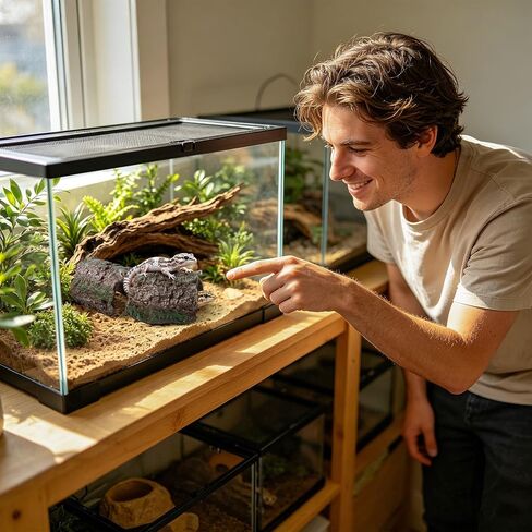 Mygeromon Reptile Hides Leopard Gecko Hideout Resin Caves Tank Accessories in Saudi Arabia