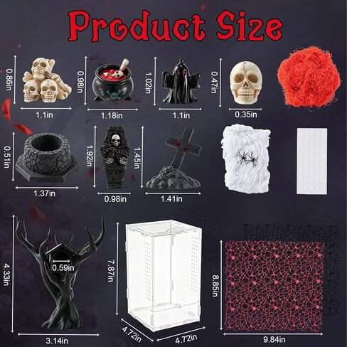 16 Pcs Jumping Spider Habitat Decor Kit with Terrarium, Reptile Accessories in Saudi Arabia